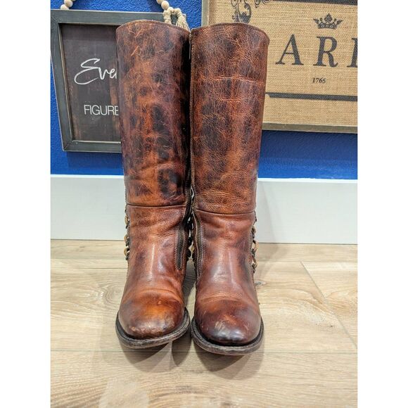 Freebird by Steven Reese Cognac Lace Up Tall Riding Boot Women's 9 Leather - Picture 6 of 15